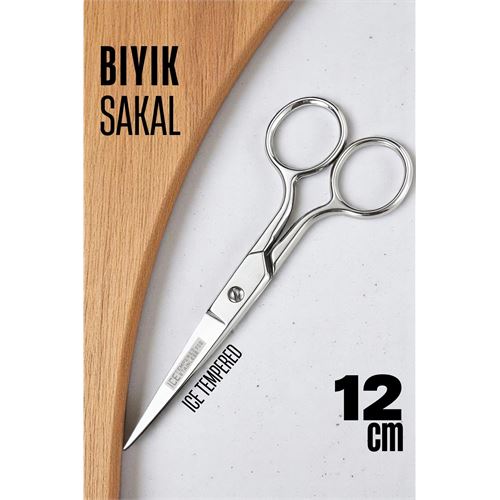 TransForMacion Ice Tempered 702 Bıyık Makası - Bıyık Sakal Düzeltme Makası Kuaför Makası 12 cm 721641