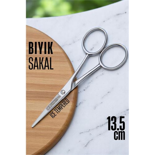 TransForMacion Ice Tempered Kobalt Çelik 702 Bıyık Makası - Bıyık Sakal Düzeltme Makası Kuaför Makası 13.5 cm 721643