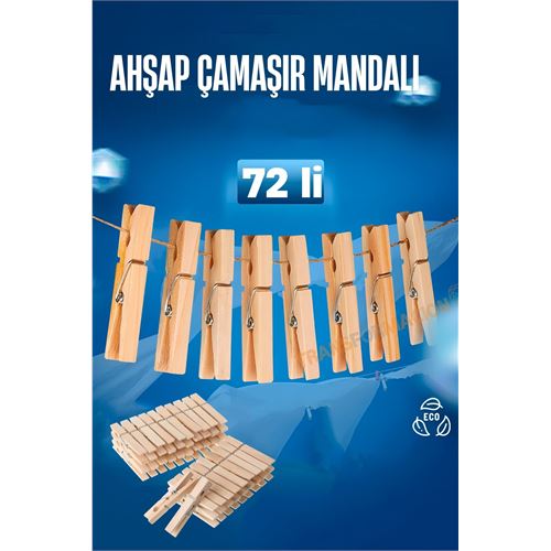 TransForMacion Ahşap Çamaşır Mandalı 72 ADET 721654