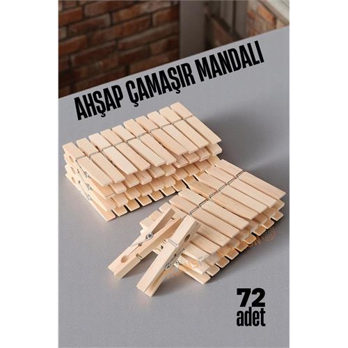 TransForMacion Ahşap Çamaşır Mandalı 72 ADET 721654