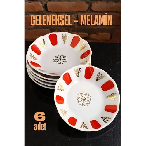 TransForMacion Melamin Çay Tabağı 6 Adet Geleneksel Türk Çay Bardağı Altlığı 721658