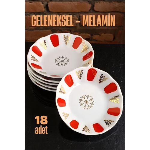 TransForMacion Melamin Çay Tabağı 18 Adet Geleneksel Türk Çay Bardağı Altlığı 721659