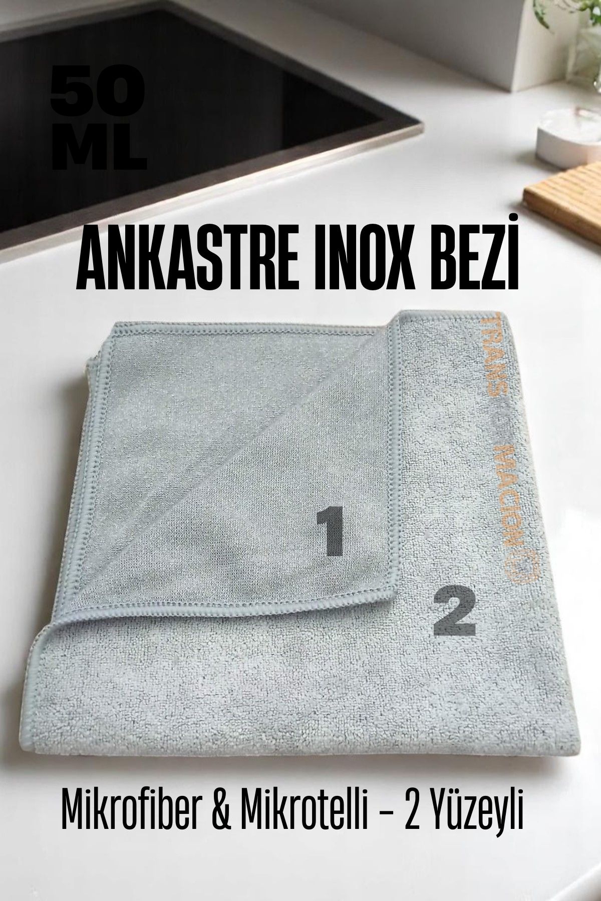 Çift Yüzeyli Ankastre Bezi - Oack Fırın Barbekü Mikrodalga Temizlik Bezi  721661