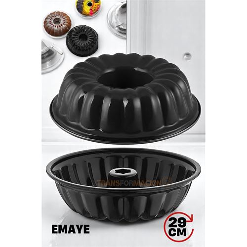 TransForMacion Emaye Kek Kalıbı - Yapışmaz Siyah Emaye Kek Kalıbı 29 CM 721669