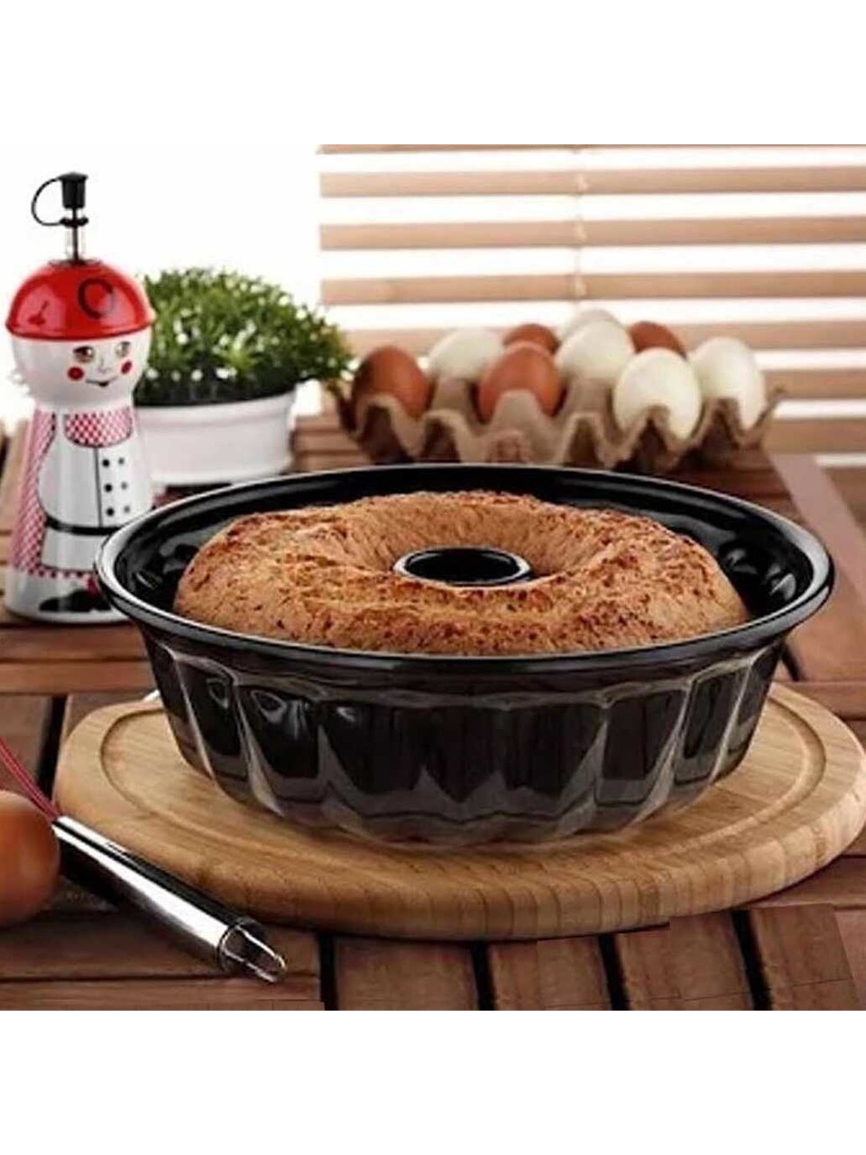 Emaye Kek Kalıbı - Yapışmaz Siyah Emaye Kek Kalıbı 29 CM 721669