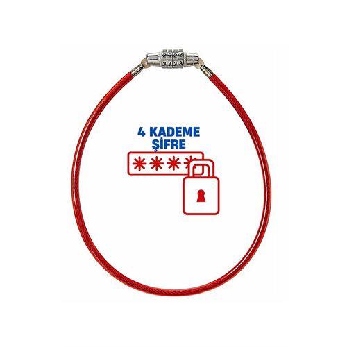 ModaCar 4 Kademe Şifreli 50 cm Bisiklet Kilidi 