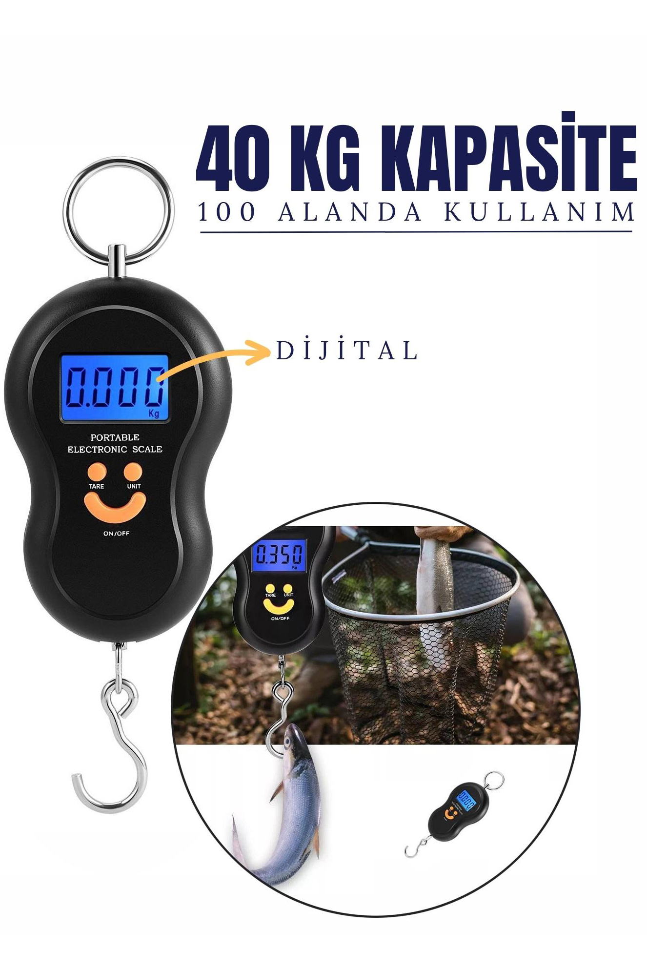 Balıkçı Tipi Dijital 100 Alanda Kullanım El Tartısı