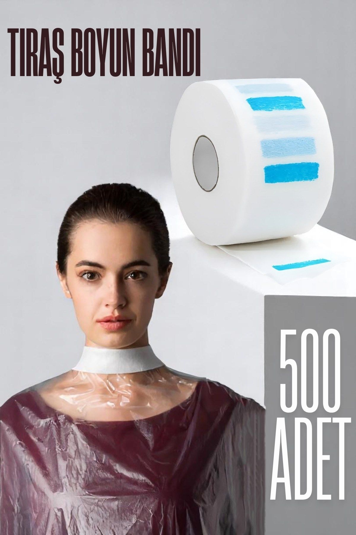 Kuaför Tıraş Boyun Bandı - Berber Boyun Bandı Tek Kullanımlık Boyun Bandı 500 Adet 