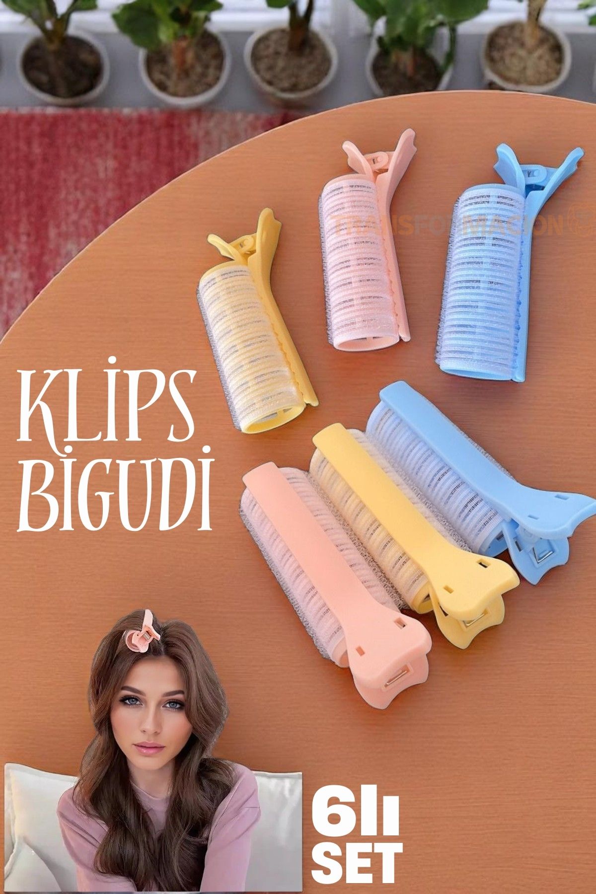 Klipsli Saç Bigudisi Isısız Doğal Bukle Gece Bigudisi 3 cm 6 lı Set 