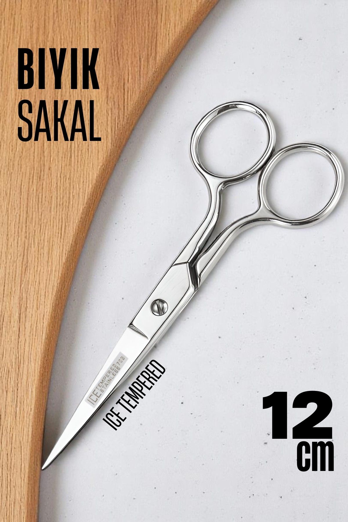 Ice Tempered 702 Bıyık Makası - Bıyık Sakal Düzeltme Makası Kuaför Makası 12 cm 