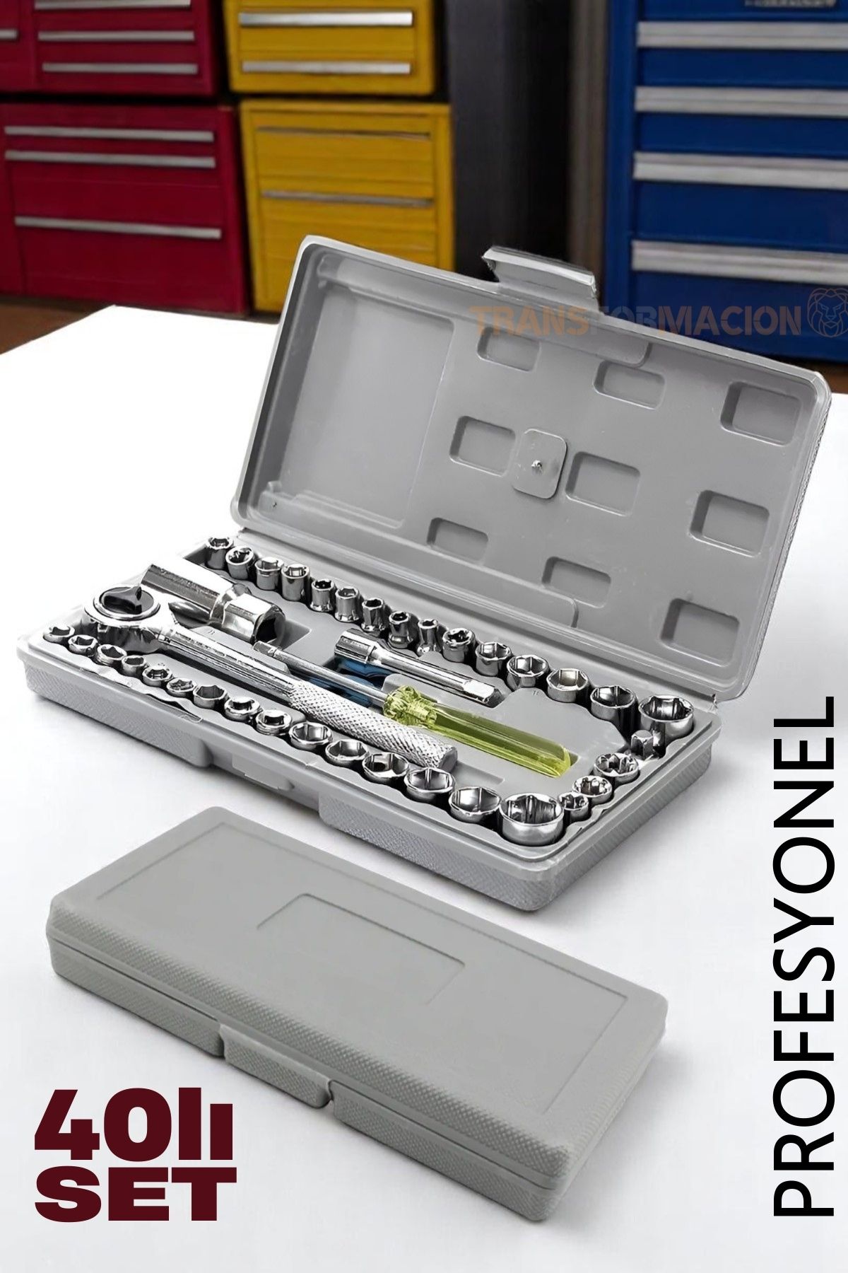 Profesyonel 40'lı Lokma Seti - Dayanıklı ve Pratik Kullanım Torklu  Tamir Seti  