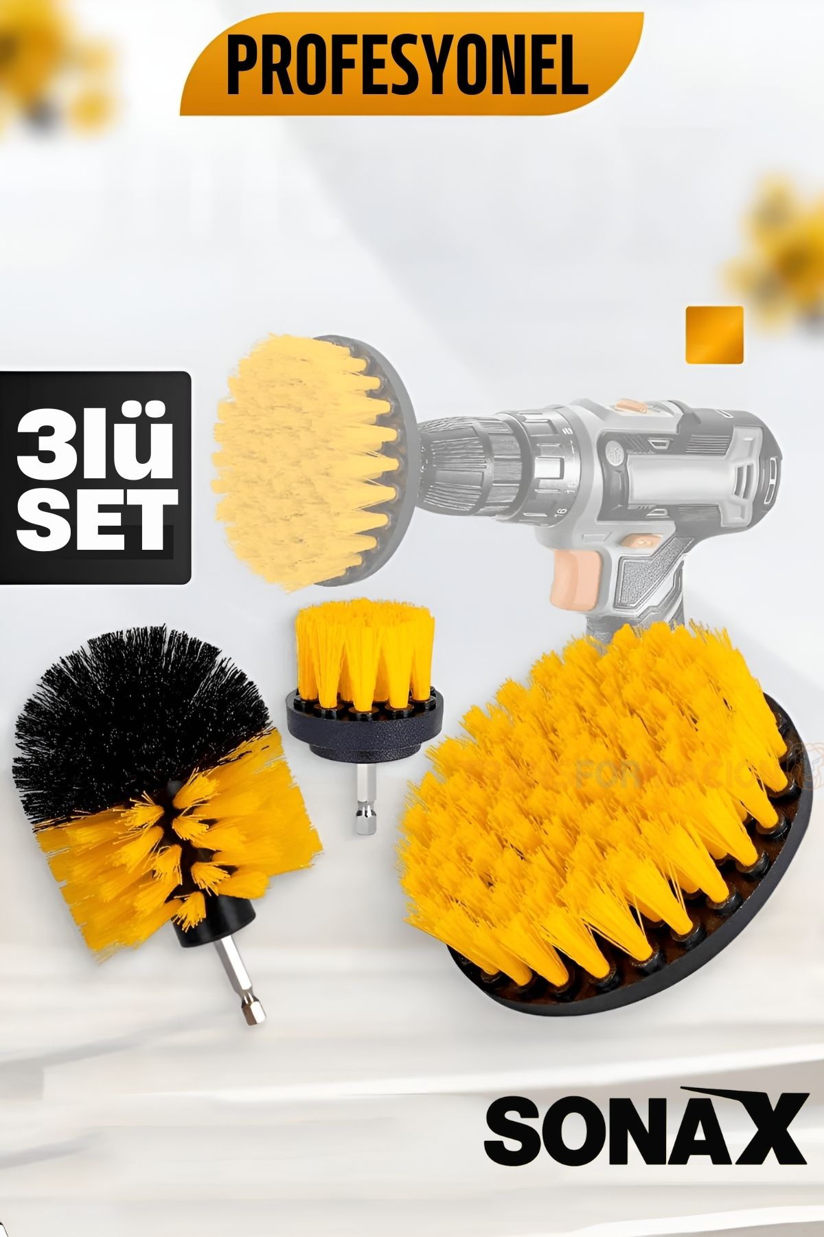 Transformacion Matkap Fırçası - Matkap Ucuna Takılan Fırça Seti Sonax - Profesyonel Temizlik Fırçaları 721685