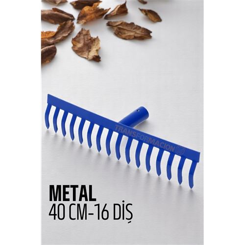 Transformacion Metal Bahçe Tırmığı - Yaprak Toplama Tırmığı Dayanıklı Tırmık 16 DİŞ 40 CM 721687