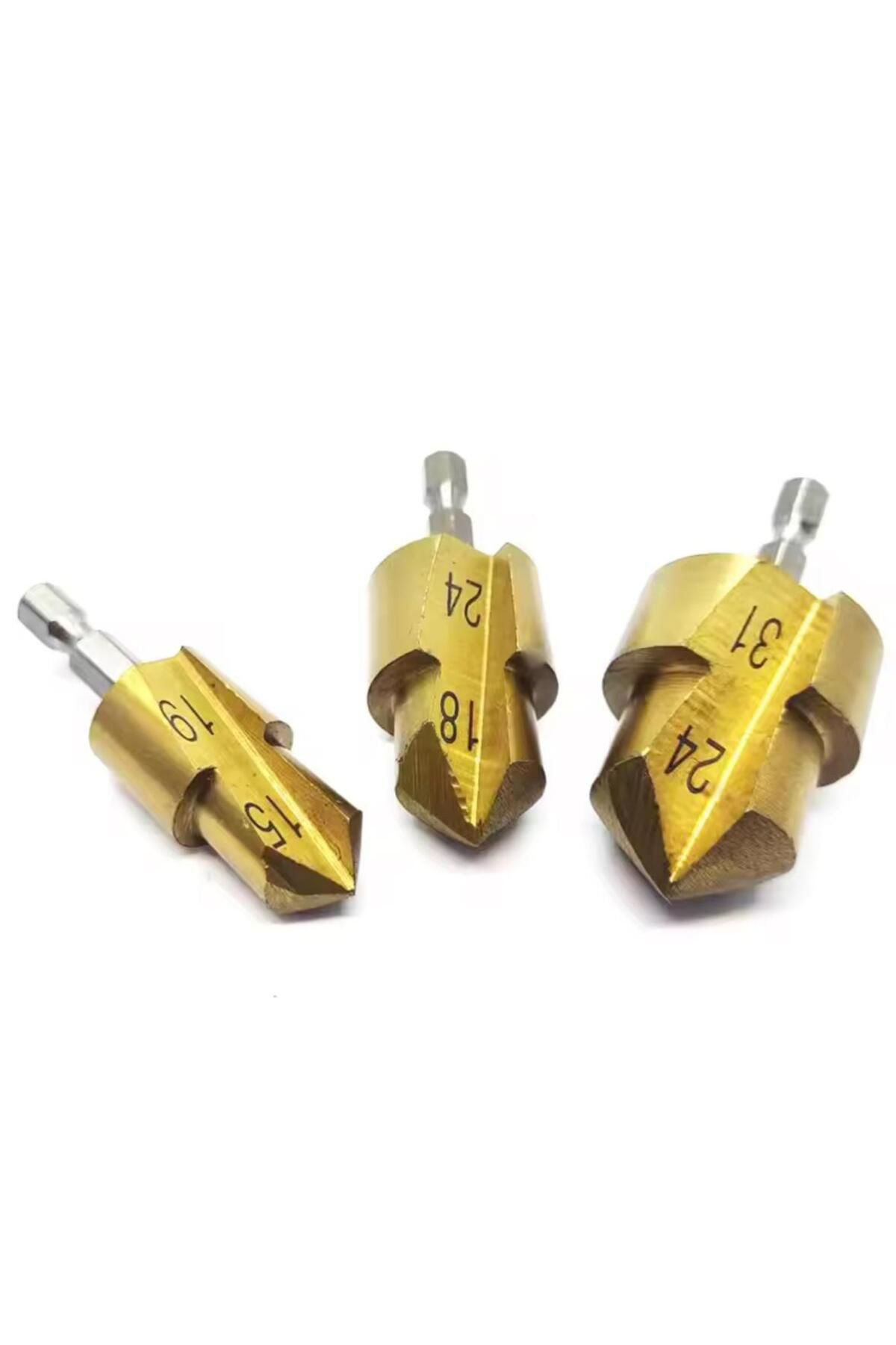 Plastik Boru Kalemtraş Kademeli Boru Açma Pvc Pprc Boru Tamir Delme Genişletme Onarımı İçin 3lü Havşa Seti 721692