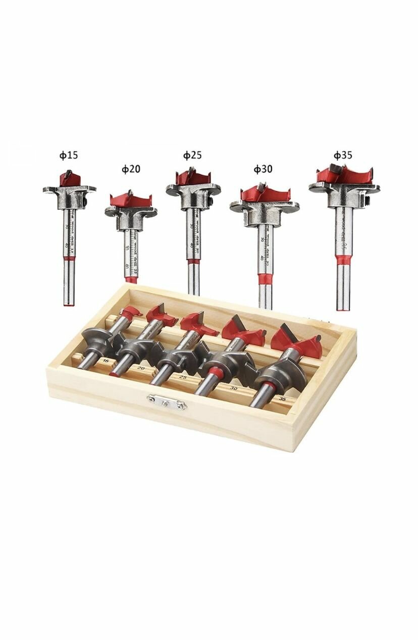Menteşe Uç Seti Ahşap Freze Bıçağı Yuvarlak Panc 5 Adet Çantalı Takım 721696