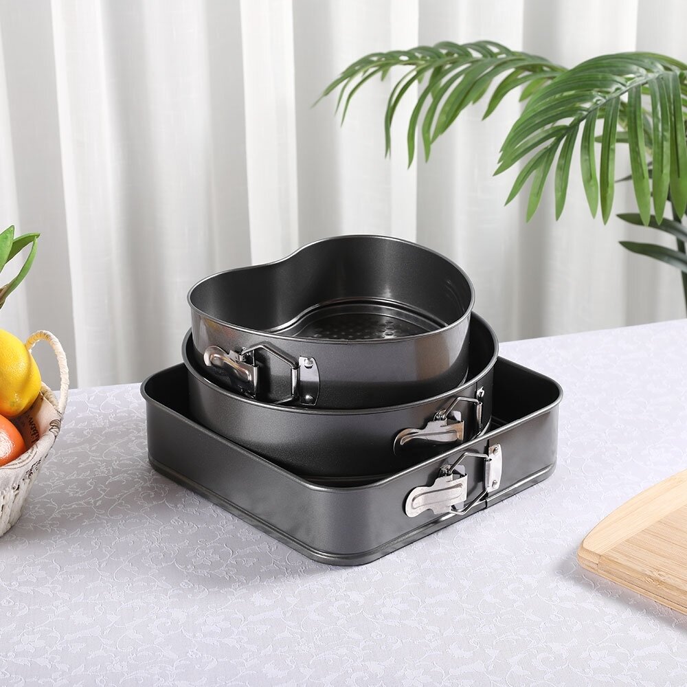 3 Boy Kelepçeli Kek Kalıbı 24-26-28 Cm Çoklu Kek Kalıbı Teflon 721697