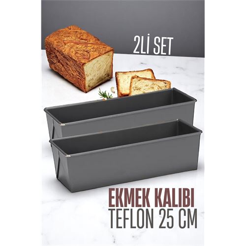 TransForMacion Teflon Ekmek Pişirme Kalıbı Evde Ekmek Yapımı Kalıbı 25 CM 2 adet 721698