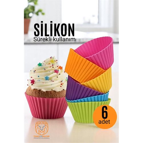 TransForMacion Silikon Muffin Kalıbı - Sürekli Kullanım Muffin Kek Kalıbı 6 ADET 721702