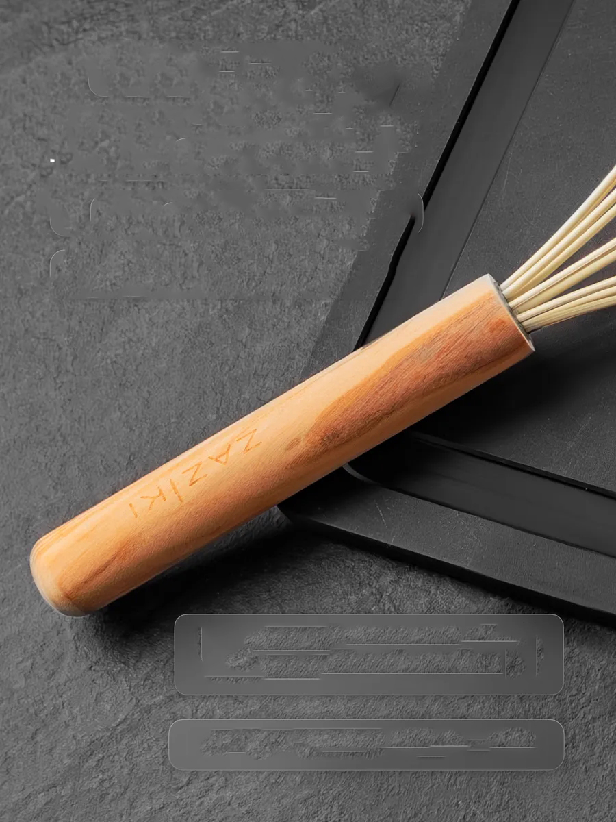 Ahşap Saplı Silikon Çırpıcı - Yumurta ve Sos Çırpıcı, Mutfak Çırpıcısı, Çırpma Teli 721715