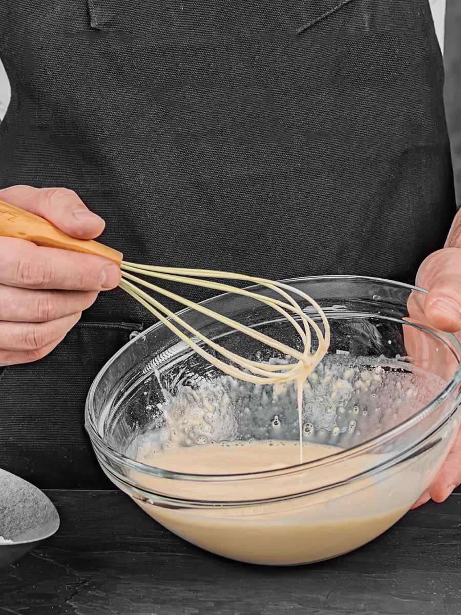 Ahşap Saplı Silikon Çırpıcı - Yumurta ve Sos Çırpıcı, Mutfak Çırpıcısı, Çırpma Teli 721715