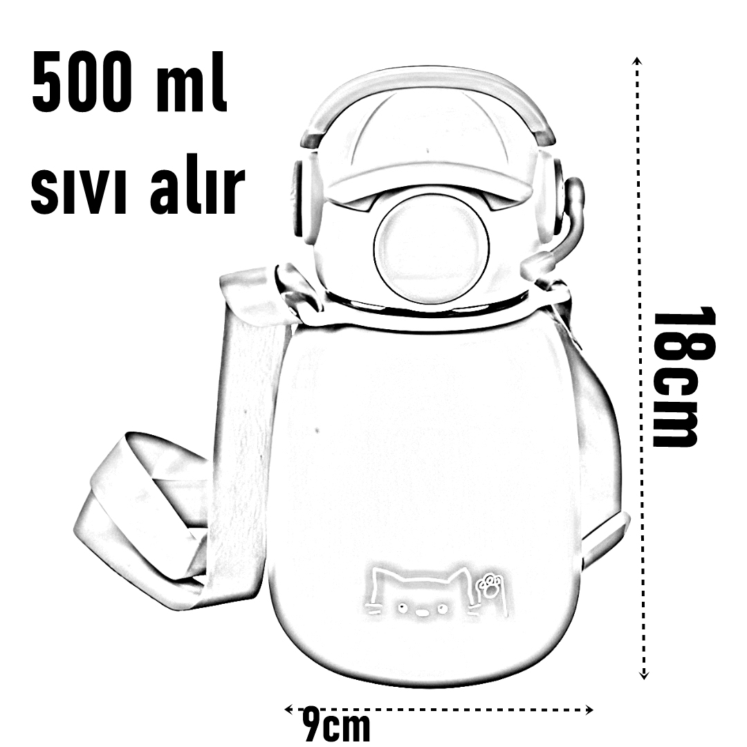 Inox Çelik Hafif Çocuk Matarası 500 ml KAPASİTELİ 721716