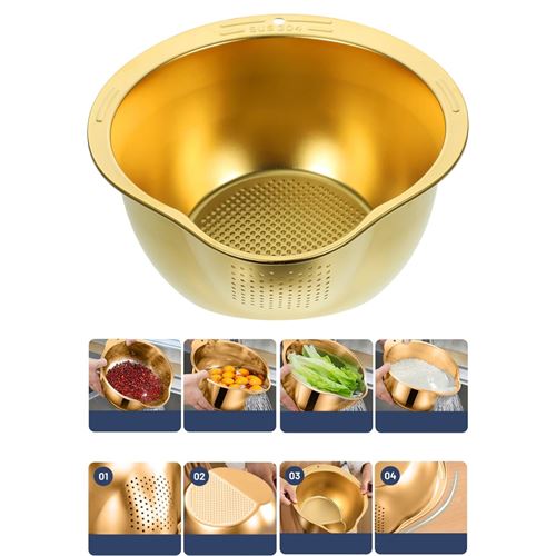 TransForMacion Pirinç Süzgeci Makarna Salata Süzgeci 304 Inox Paslanmaz Çelik 721720