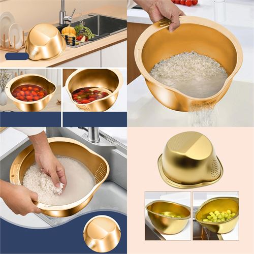TransForMacion Pirinç Süzgeci Makarna Salata Süzgeci 304 Inox Paslanmaz Çelik 721720