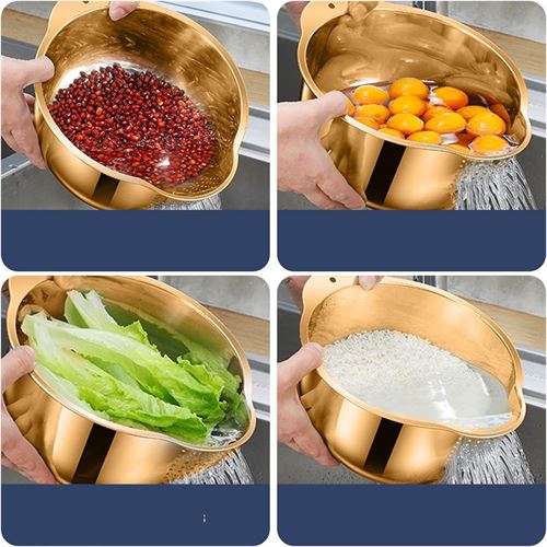 TransForMacion Pirinç Süzgeci Makarna Salata Süzgeci 304 Inox Paslanmaz Çelik 721720