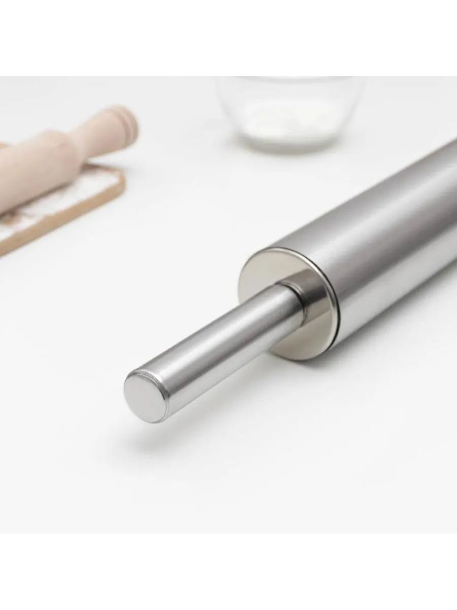 Çelik Merdane - Profesyonel Hamur Açma Merdanesi - 304 Paslanmaz Çelik Mutfak Merdanesi 721731