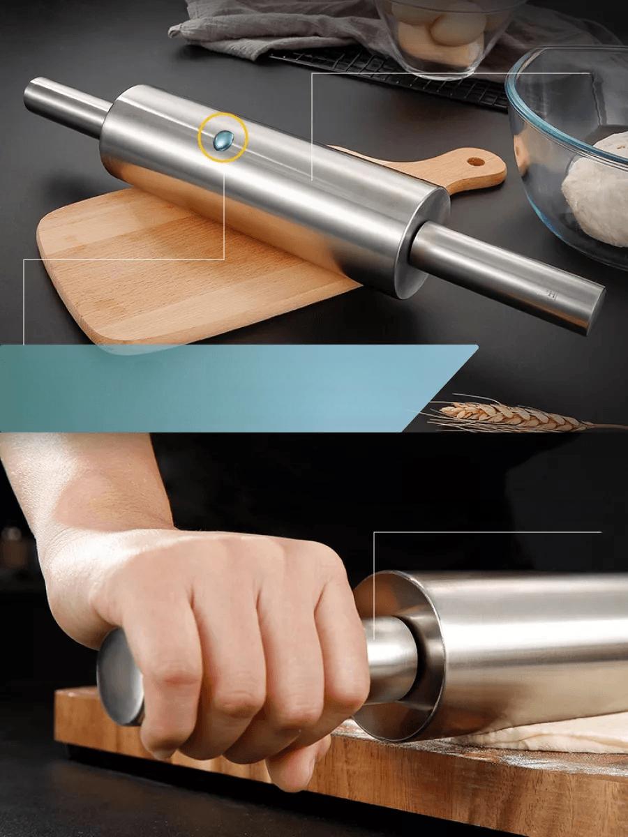 Çelik Merdane - Profesyonel Hamur Açma Merdanesi - 304 Paslanmaz Çelik Mutfak Merdanesi 721731