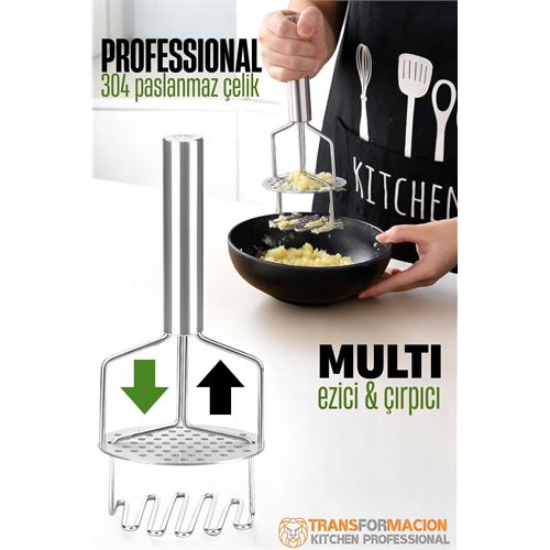 TransForMacion Patates Ezici Profesyonel 304 Paslanmaz Çelik Sıkıştırmalı Yüksek Basınca Dayanıklı  721734