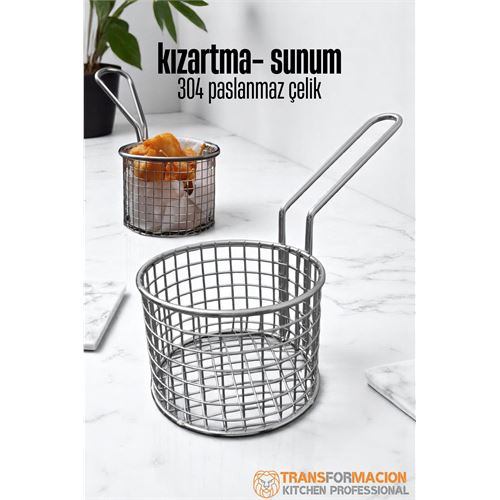 TransForMacion Patates Kızartma Süzgeci - Sunum Süzgeci 304 Paslanmaz Çelik 721738