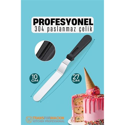 TransForMacion Pasta Spatulası Profesyonel 304 Paslanmaz Çelik 27 Cm 721739