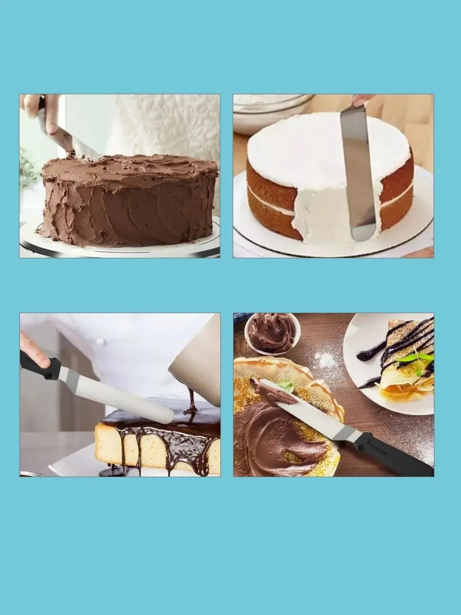 Pasta Spatulası Profesyonel 304 Paslanmaz Çelik 37 Cm 721741