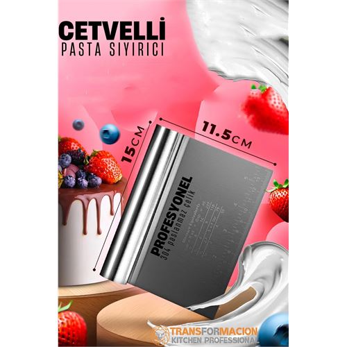 Transformacion Pasta Spatulası - Profesyonel Hamur Sıyırıcı - Ölçü Cetvelli Pasta Hamur Spatulası 721743