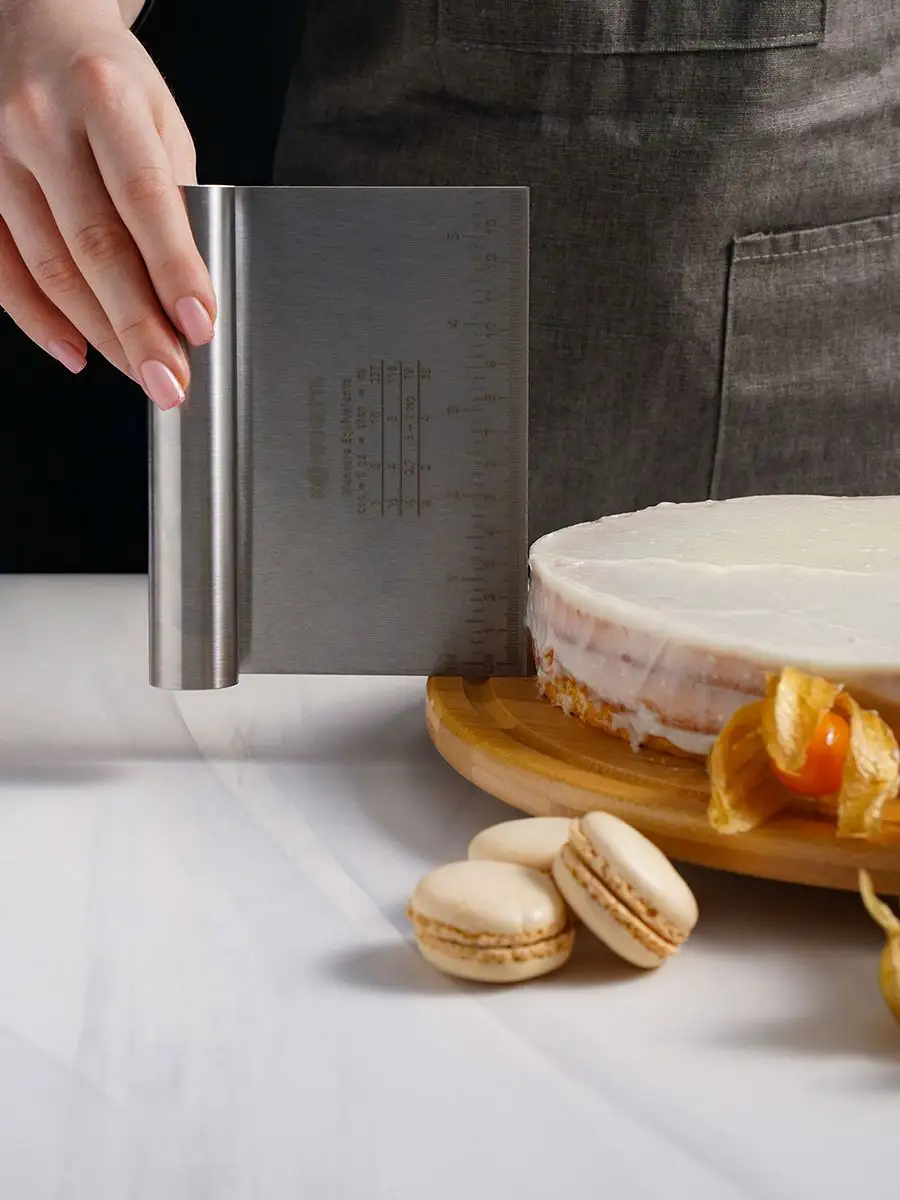 Pasta Spatulası - Profesyonel Hamur Sıyırıcı - Ölçü Cetvelli Pasta Hamur Spatulası 721743