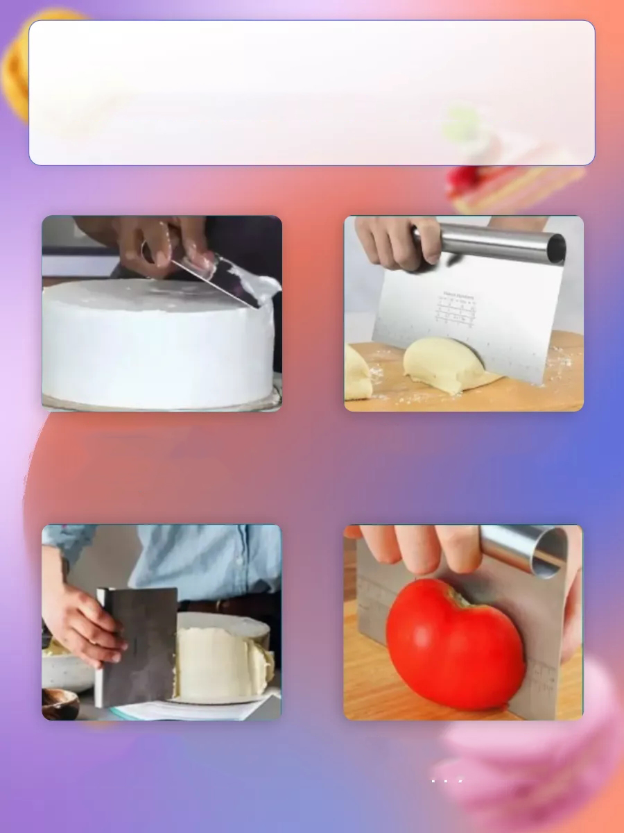 Pasta Spatulası - Profesyonel Hamur Sıyırıcı - Ölçü Cetvelli Pasta Hamur Spatulası 721743