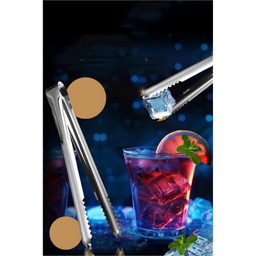 TransForMacion Buz Maşası - Şeker Limon Maşası Kokteyl Servis Maşası 2li PAKET 304 Paslanmaz Çelik 721752