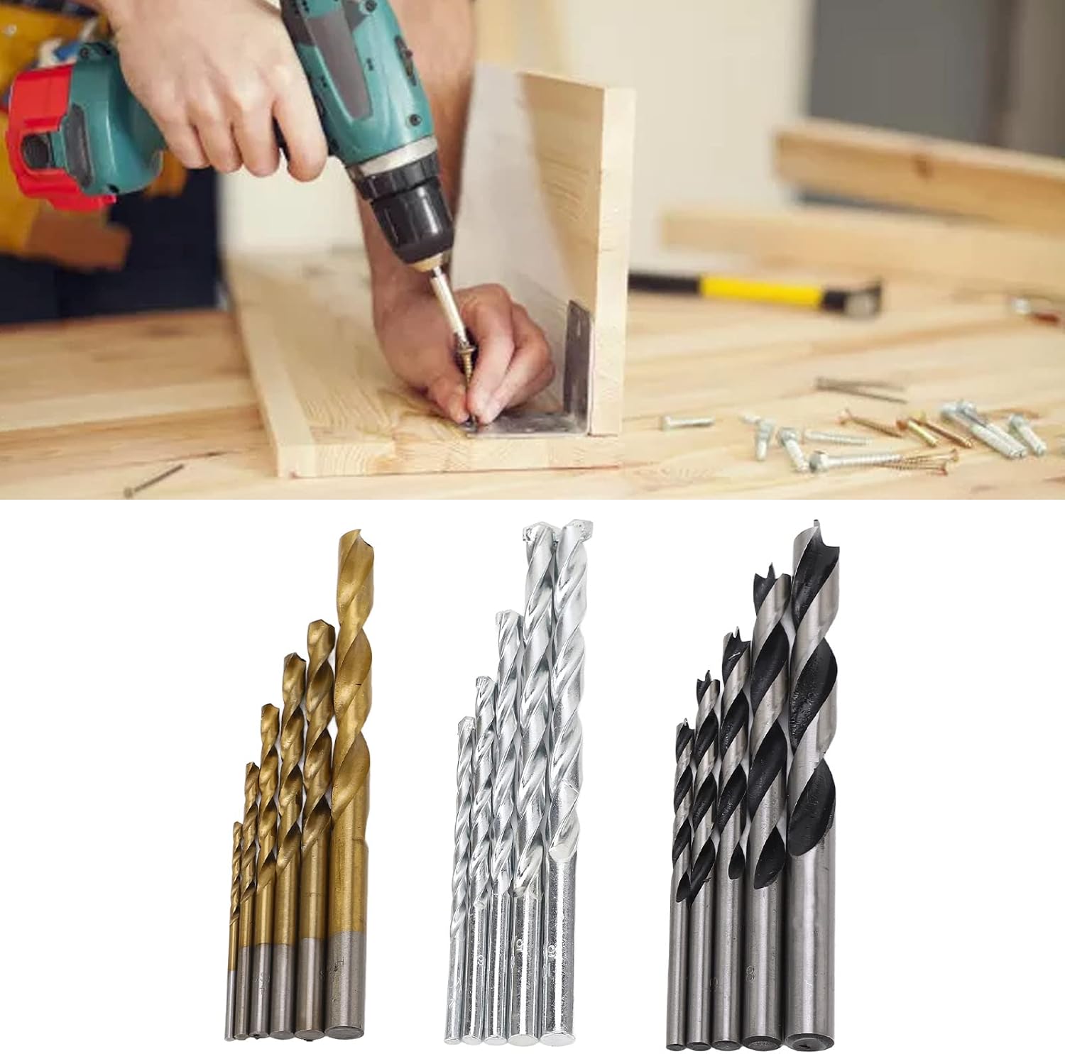 Matkap Ucu Seti- Beton Metal Ahşap Matkap Ucu Drill Bits Set 16 lı SET 721728