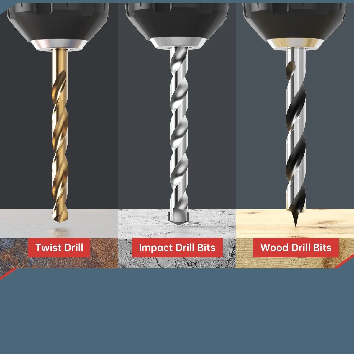 Matkap Ucu Seti- Beton Metal Ahşap Matkap Ucu Drill Bits Set 16 lı SET 721728