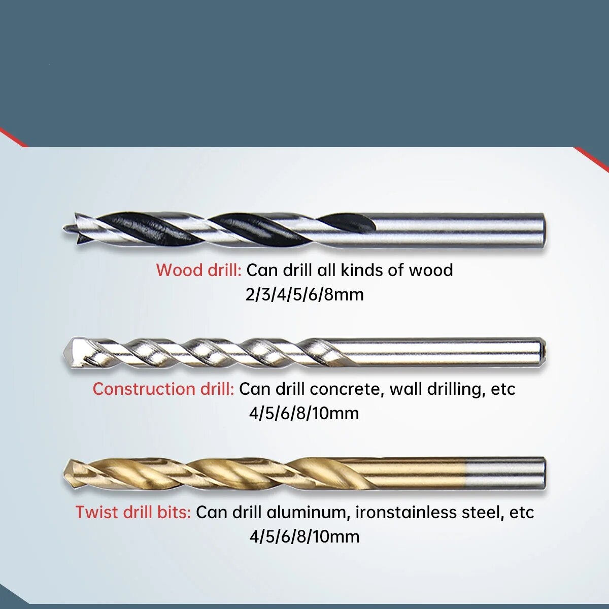 Matkap Ucu Seti- Beton Metal Ahşap Matkap Ucu Drill Bits Set 16 lı SET 721728