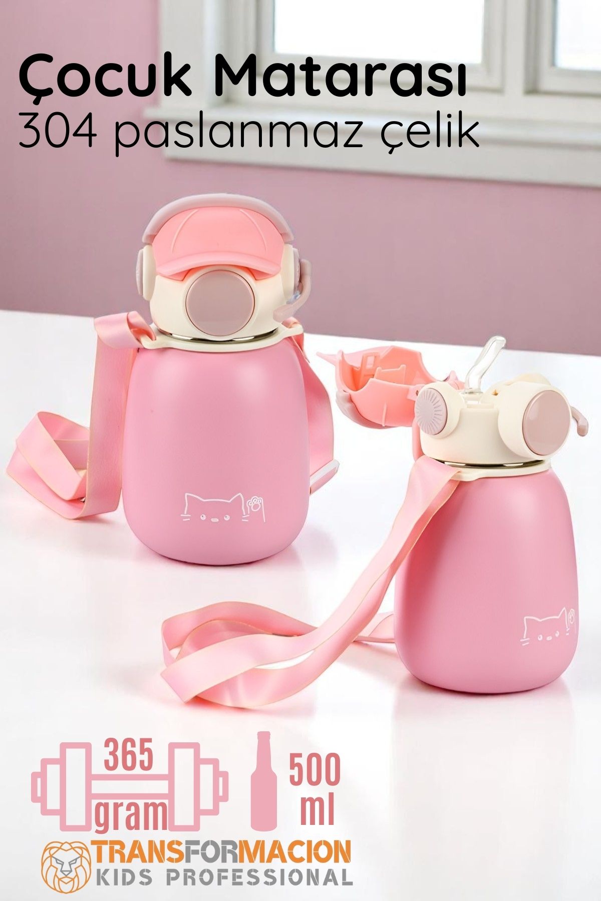 Inox Çelik Hafif Çocuk Matarası 500 ml KAPASİTELİ