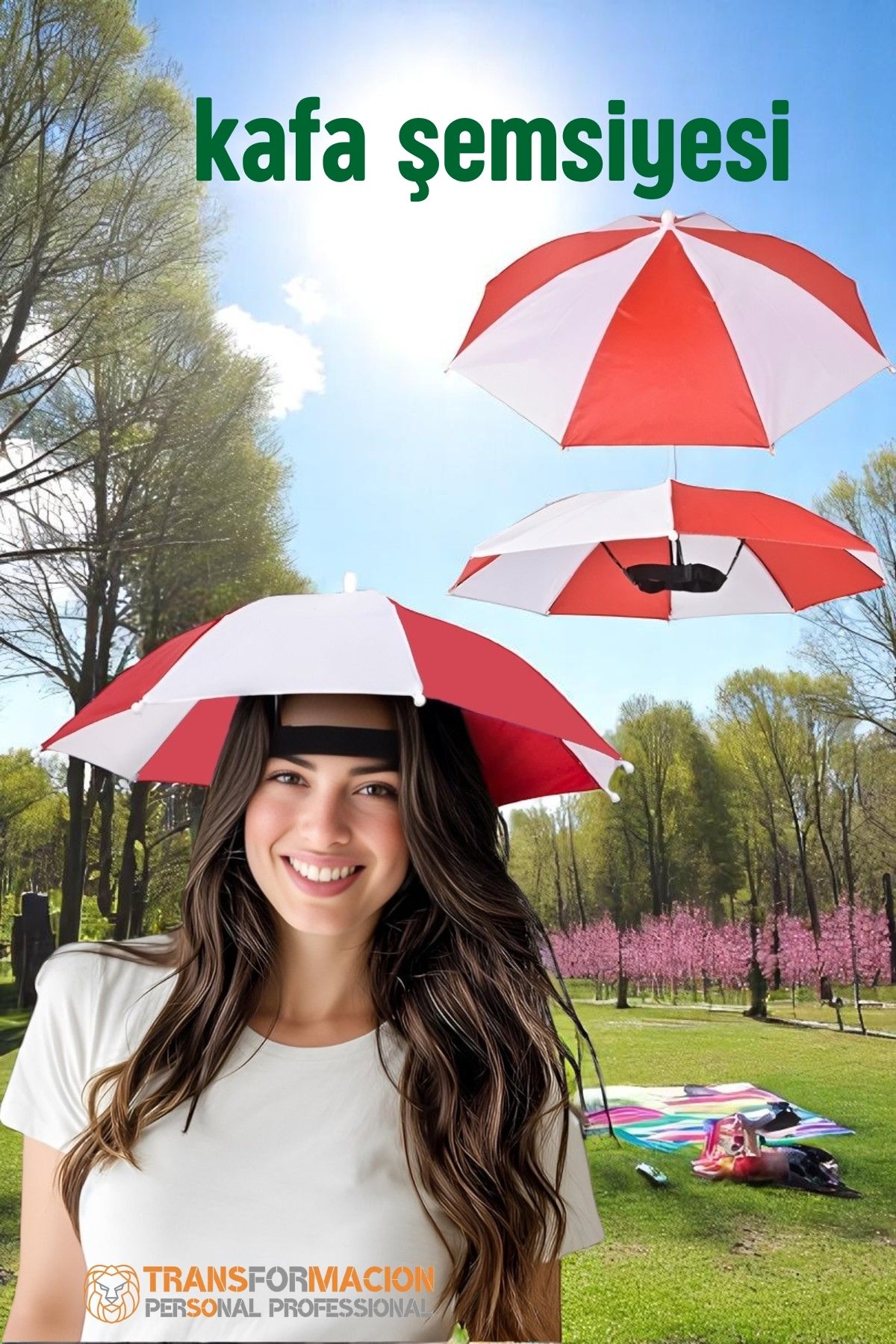 Kafa Şemsiyesi Güneş Koruma Şemsiyesi Relax Eller Serbest 4 Mevsim Kafa Şemsiyesi