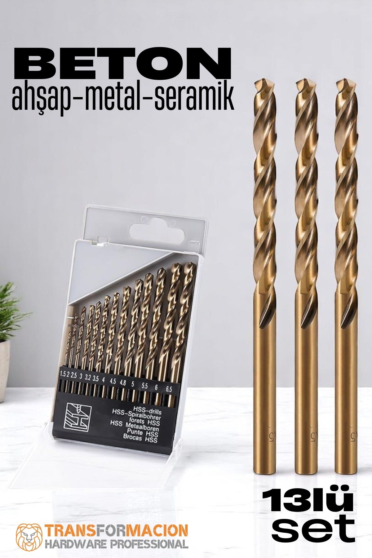 Beton Matkap Ucu Seti- Çelik Beton Metal Ahşap Matkap 13 lü SET