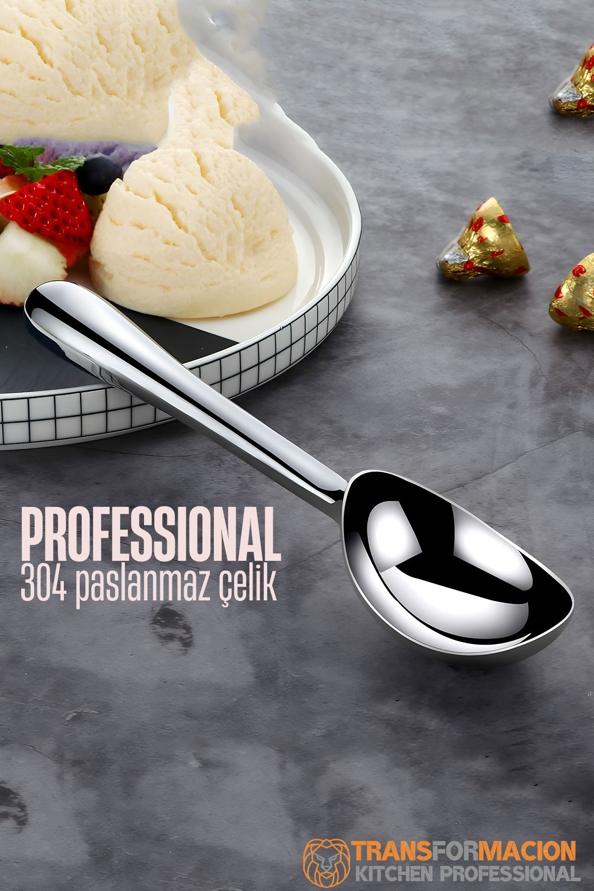 Dondurma Kaşığı - Dondurma Porsiyon Kaşığı Kurabiye Köfte Helva Porsiyonlama