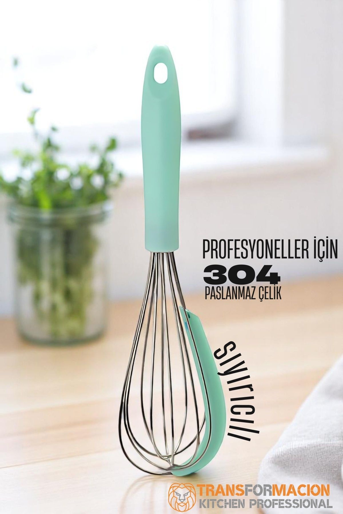 Sıyırıcılı Çırpıcı 304 Paslanmaz Çelik Yumurta ve Sos Çırpıcı Çırpma Teli