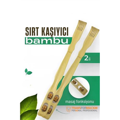 TransForMacion Masajlı Sırt Kaşıma Aparatı - Bambu Sırt Kaşıyıcı 2 li set 721765