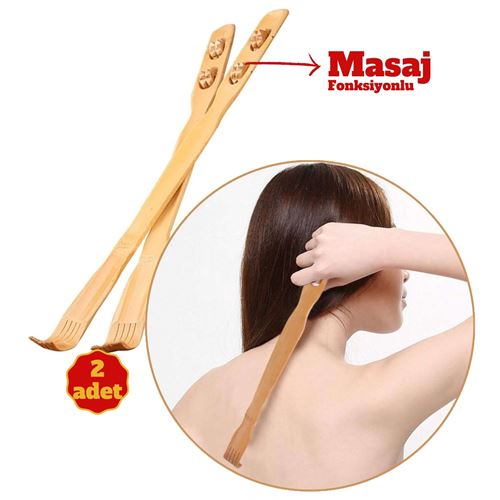 Masajlı Sırt Kaşıma Aparatı - Bambu Sırt Kaşıyıcı 2 li set 721765