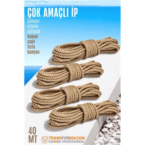 TransForMacion Çok Amaçlı Kalın İp Hamak İpi - Çamaşır İpi Salıncak İpi Atlama İpi 40 Metre 721767