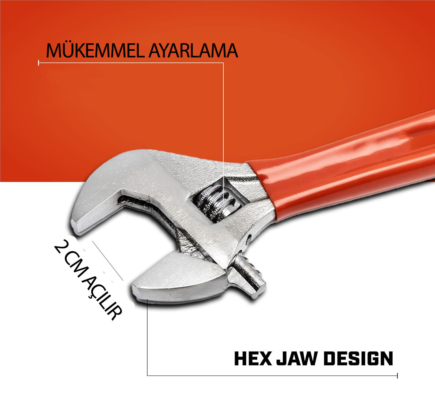 TransForMacion 2 cm Ağız Kurbağacık - İngiliz Anahtarı 6 İnç 15 cm 721777